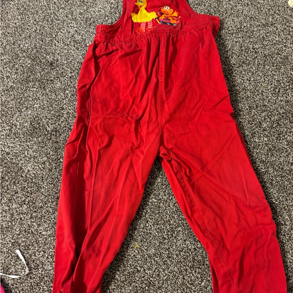 Sesame Street Red Overalls for Kids